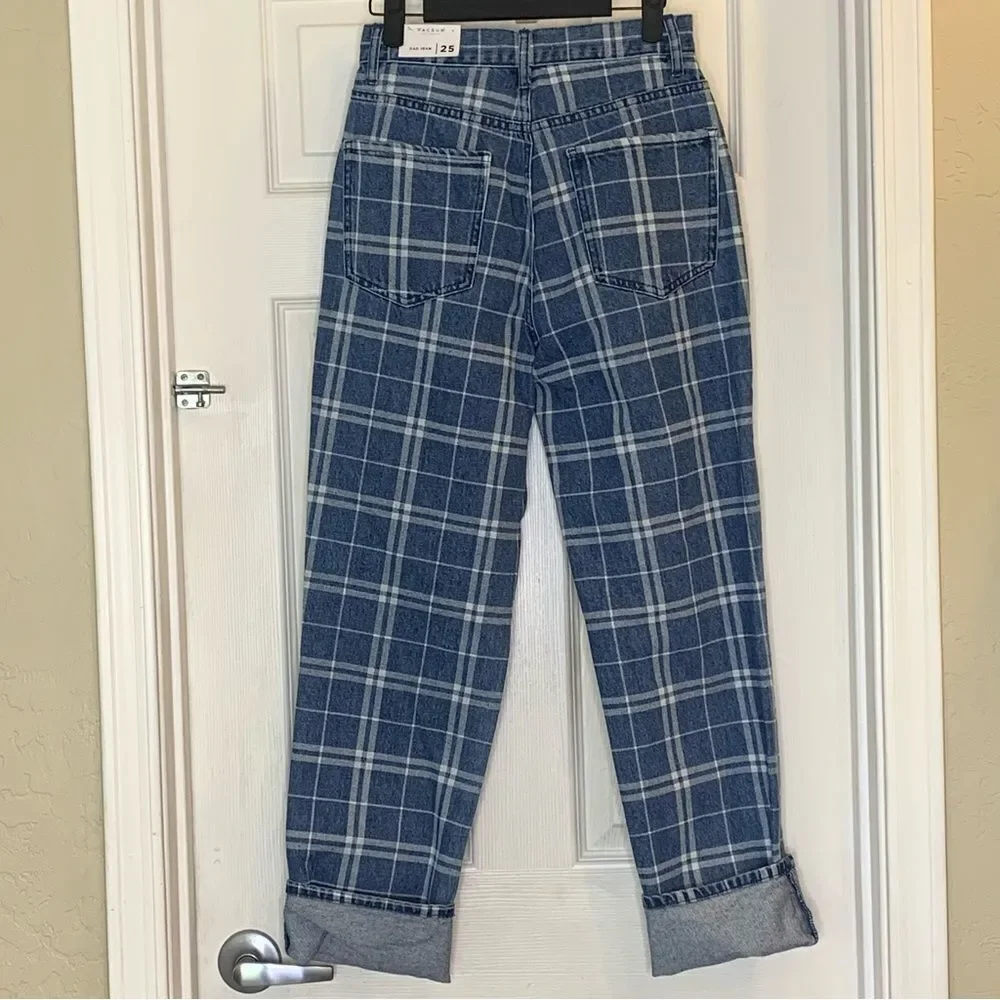 Pacsun Dad Jeans Plaid High Rise Size 25